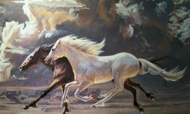 我们欣赏油画家杨超的作品,看看艺术家笔下,那一匹匹驰骋奔腾的骏马